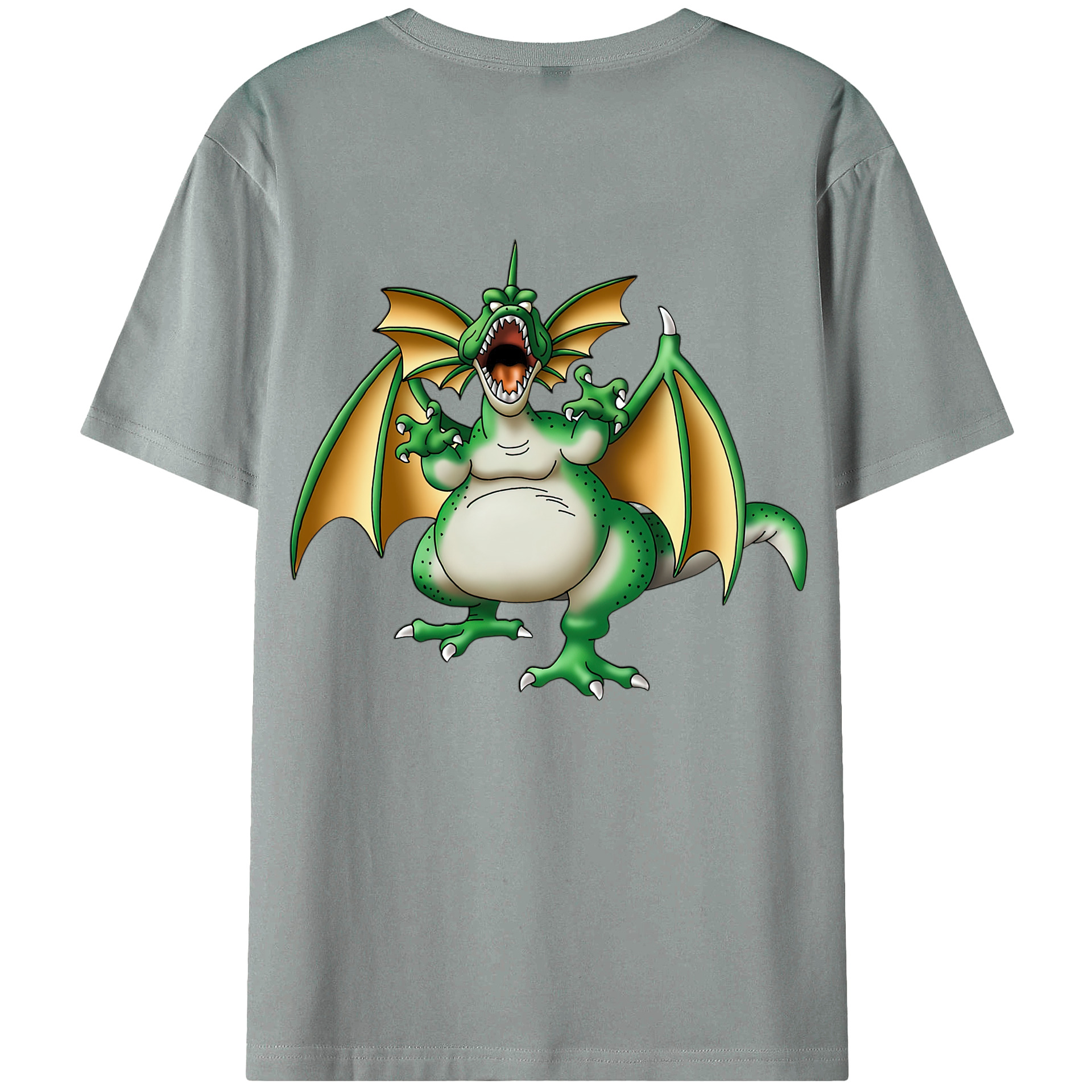 （画像用） ドラゴンクエスト Doragon Kuesuto Dragon Quest 綿100％ メンズ半袖Tシャツ（バックプリント） 通気性